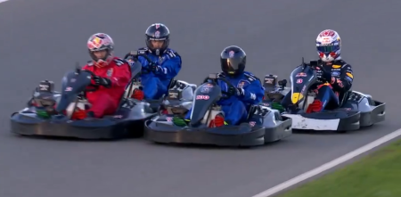 ¡No se la hicieron fácil! Los rivales más duros que enfrentó Max Verstappen en el reto contra los 100 kartings