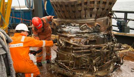 El triste final de los motores de Apolo 11: en el fondo del mar