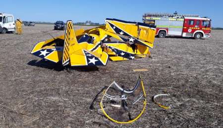 Así quedó el avión de Tati Angelini