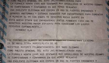 El telegrama que le cambió la vida a Ledesma