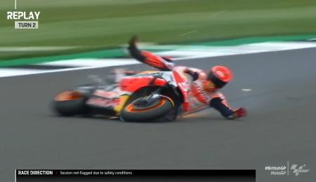 Fuerte caída y dominio de Márquez en la FP1