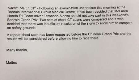 Alonso no corre