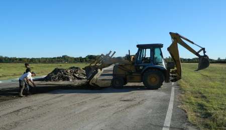 Trabajos en el autódromo de Junín