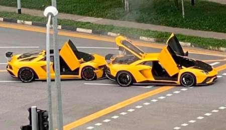¡Qué hicieron! chocaron dos Lamborghini idénticas en Singapur