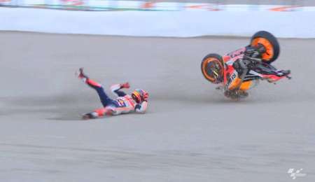 Las caídas de Marc Márquez, una leyenda que sabe levantarse
