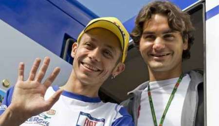 Valentino Rossi y Roger Federer, íntimos amigos