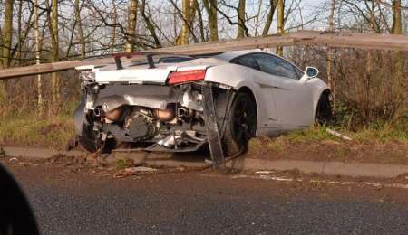 Así quedó el Lamborghini de Chiquito Romero