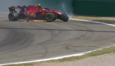 Fuerte golpe de Sainz durante el último ensayo en Monza