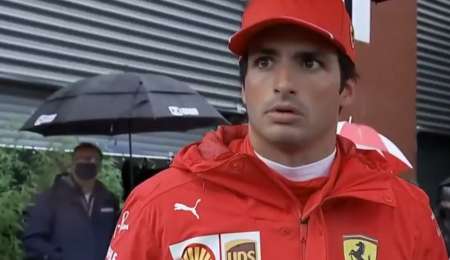 La reacción de Sainz al ver el accidente de Norris