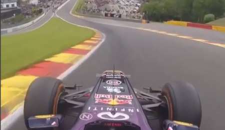 Así es la curva Eau Rouge al revés