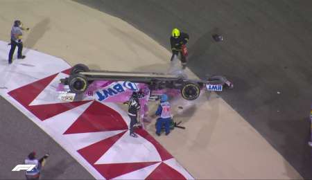 Vuelco de Stroll en Bahréin