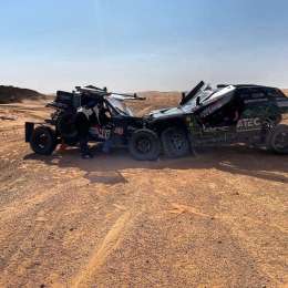 Chocaron de frente en el desierto