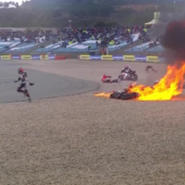 Caída múltiple con incendio en Portugal