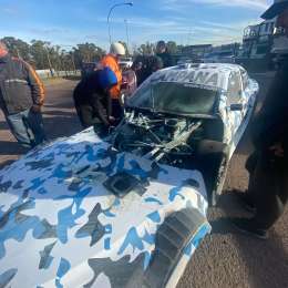 Fuego durante el ensayo del Top Race