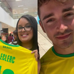 Charles Leclerc se puso la camiseta de Brasil antes del GP de Interlagos de F1