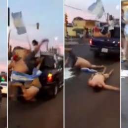 VIDEO: El imprudente festejo tras el triunfo de Argentina que casi termina en tragedia