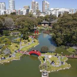 Una rama gigante cayó encima de dos personas y casi provoca una tragedia en el Jardín Japonés