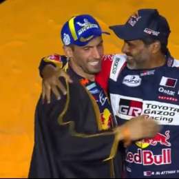 Al-Attiyah y Kevin Benavides festejaron como Messi en el Mundial de Qatar 2022