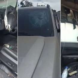 ¡Impresionante! Un rayo impactó sobre una camioneta, pero destruyó solo el interior