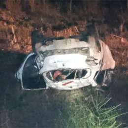 Fatal accidente en la Ruta 2: un hombre falleció tras volcar con su vehículo