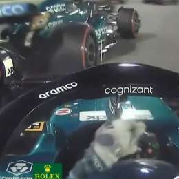 F1: ¡Insólito! el toque de Stroll a Alonso en el inicio del Gran Premio de Bahréin