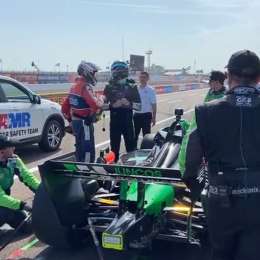 ¡Emocionante! Canapino y el gesto que hizo ni bien se bajo del IndyCar