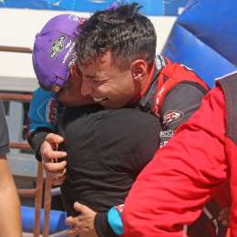 TC: el emotivo festejo de Diego y el "Bocha" Ciantini tras el triunfo en La Pampa