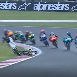 Fuerte caída durante la carrera de Moto3 en Termas de Río Hondo
