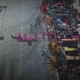 IndyCar: ¡Canapino zafó de milagro! aparatoso accidente durante una parada de boxes