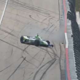 IndyCar: un rival de Canapino se despistó a fondo, cruzó la pista y golpeó contra el paredón