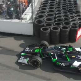 IndyCar: ¡Por centímetros! Canapino casi termina contra las gomas en Long Beach