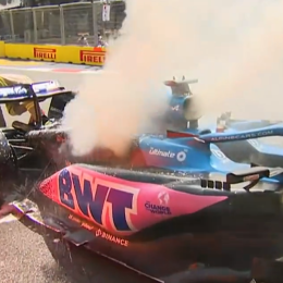 F1: así fue el incendio en el auto de Pierre Gasly