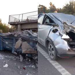 Panamericana: un camión derribó un puente peatonal en Pilar