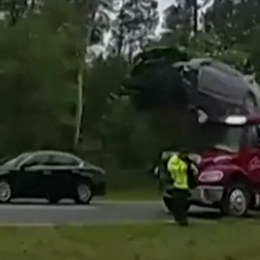 ¡De película! Un auto voló desde la rampa de un camión en Florida