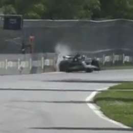 F1: el duro golpe de Russell contra el muro en Canadá