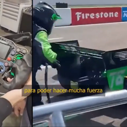 ¿Cómo es el volante que utiliza Canapino en la IndyCar?