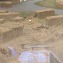¡Increíble! Se despistó y destrozó todos los fardos del circuito de Goodwood