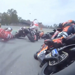 La On-Board del brutal accidente de MotoGP en Cataluña