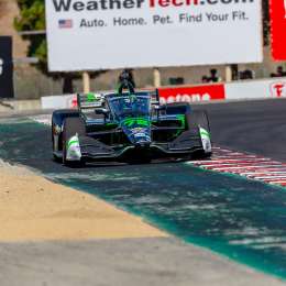 IndyCar: Agustín Canapino hizo un carrerón y llegó 14° en Laguna Seca
