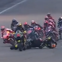 MotoGP: la dura caída de Marini que le provocó la fractura de clavícula en India