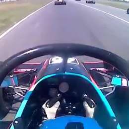 ¡Insólito! Estaba por largar y se le salió el volante
