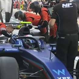 F2: Colapinto ingresó a boxes por problemas mecánicos en Abu Dhabi
