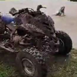 Marcos Di Palma y un domingo a puro barro arriba de un cuatriciclo