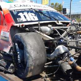 Thomas Micheloud se accidentó en la tanda del Top Race: "Se me espantó y le di derecho a la pared"