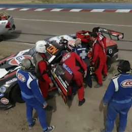 TC: Christian Ledesma sufrió un golpe lateral y tuvo que ser atendido