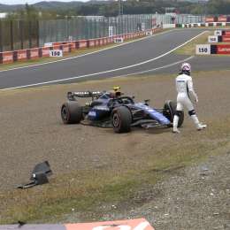 F1: en su regreso, Sargeant se accidentó con el Williams en la FP1 del GP de Japón