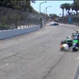 IndyCar: ¡Al límite! Canapino rozó el paredón y bandera amarilla por Rasmussen