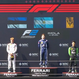 F2: suena el Himno Nacional Argentino con Colapinto en lo más alto del podio