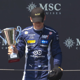 F2: el festejo de Colapinto con dedicatoria a Bizarrap incluida