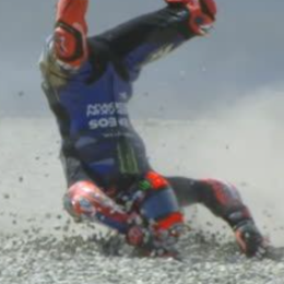 MotoGP: la fuerte caída de Quartararo en las prácticas en Cataluña